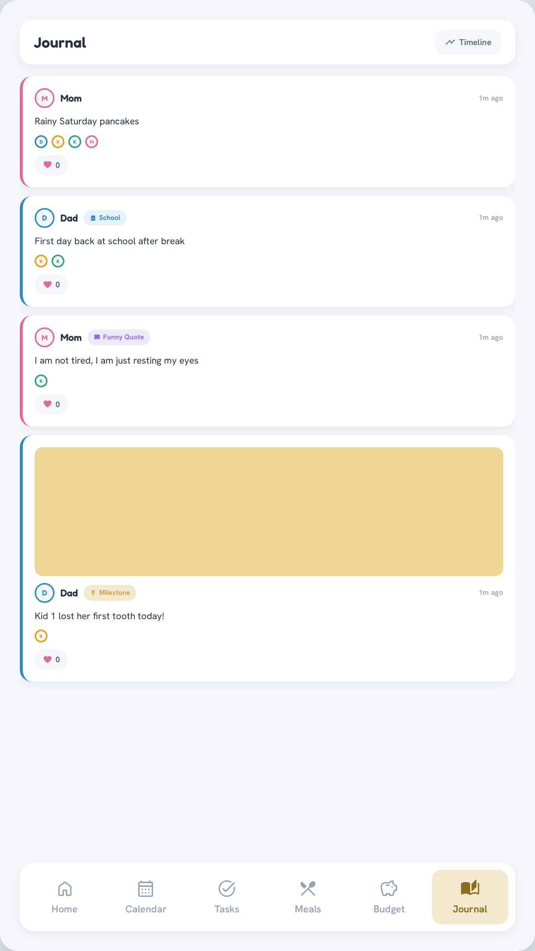 Journal, Feed view